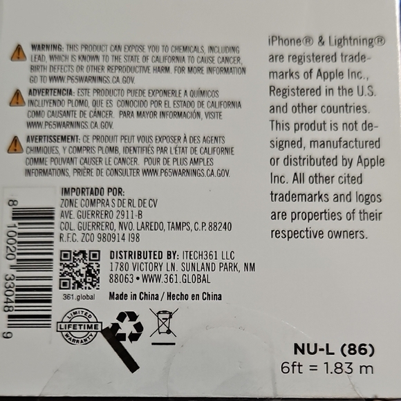 Blue Lightning Charger Sync Cable - 6ft - Picture 8 of 8